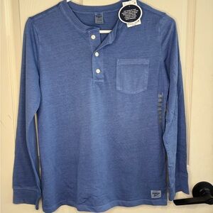 OshKosh B'gosh Blue Long-Sleeve Henley with Chest Pocket